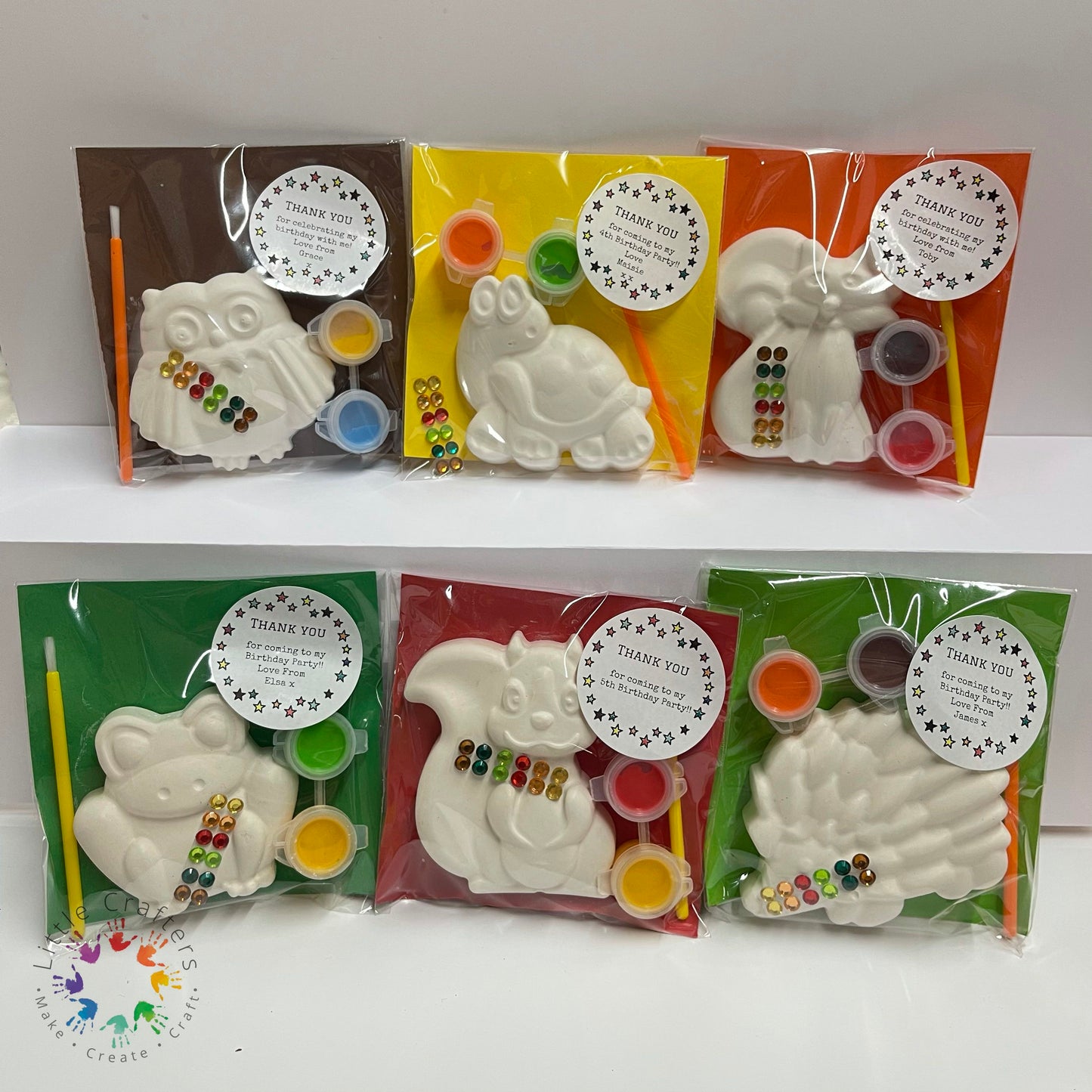 Woodland Animals Kits - Personalised Party Bag Fillers - Optional Magnet